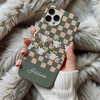 Coque iPhone 15 Pro Grille de contrôle de floraison éffrayante Ghosts