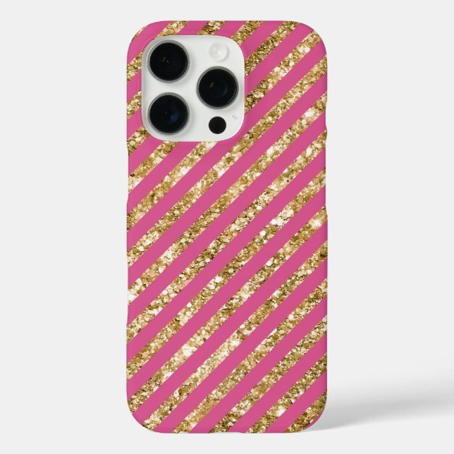 Coques Case-Mate iPhone Grilles de Parties scintillant en or rose (Verso)