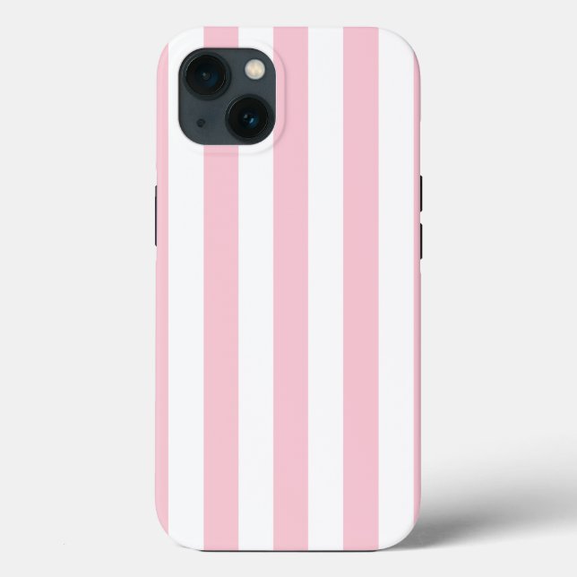 Coques Case-Mate iPhone Grilles Verticales Bébé Rose Et Blanc Gratté (Verso)