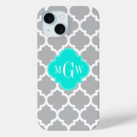 Gris Blanc Marocain #5 Brt Aqua 3 Monogramme Initi
