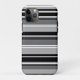 Case-Mate iPhone Case Gris blancs noirs Motif à rayures mixtes
