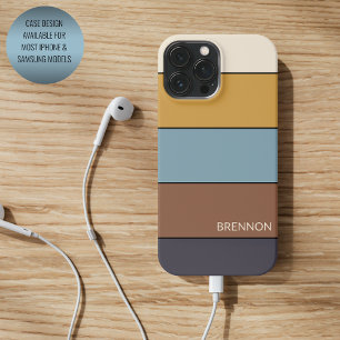Coque iPhone 15 Pro Max Gris bleu marron jaune moutarde personnalisé Rayur