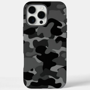 Coques iPhone 16 Pro Max Gris camouflage noir