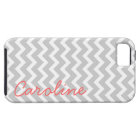Gris Chevron Personnalisé Monogramme Personnalisé