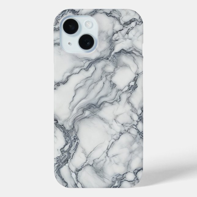 Coques Case-Mate iPhone Gris chic et blanc aspect marbre Glamour (Verso)