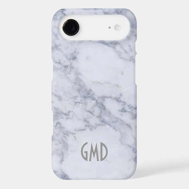 Coques Case-Mate iPhone Gris et pierre de Marbre blanc Imprimer (Verso)