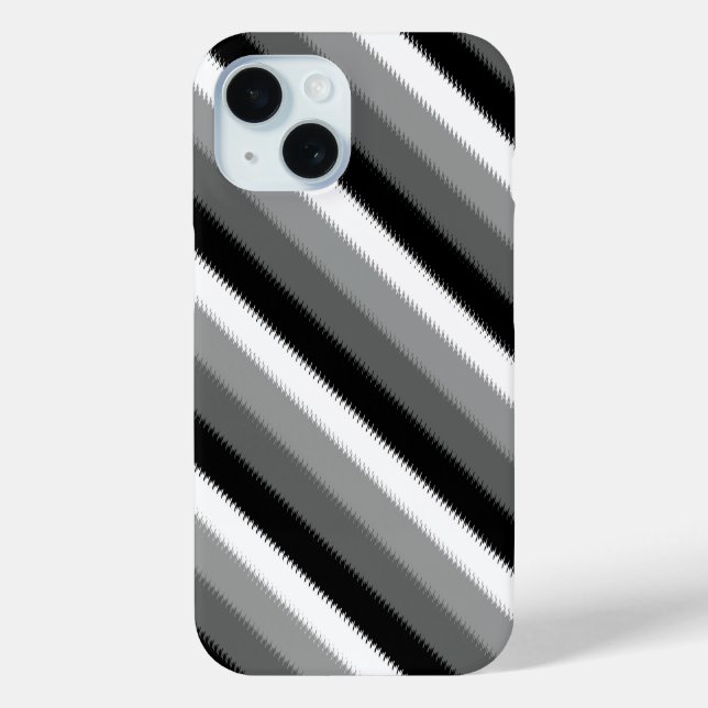 Coques Case-Mate iPhone Gris noir blanc rayures Design (Verso)
