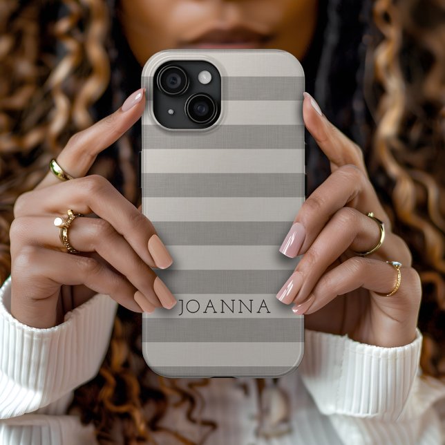 Coques Case-Mate iPhone Gris rustique Gris Gris Gris Monogramme (Créateur téléchargé)
