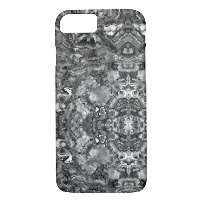 Coques Case-Mate iPhone Gris Smoky Quartz, noir blanc gris motif (Dos)