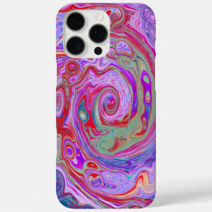 Coques iPhone 16 Pro Max Groovy Abstrait Rétro Rouge, Violet et Rose Tourbi