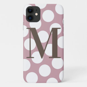 Case-Mate iPhone Case Gros Monogramme rose et blanc à pois rose et blanc