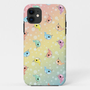 Coque iPhone 11 Gros motif de Narwhal d'arc-en-ciel