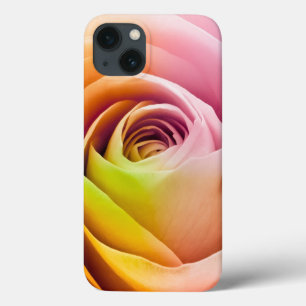 iPhone 13 Case Gros plan des pétales Roses colorés