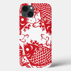 Coques Pour iPhone Groupe de poissons de Koi Carp à Whirling rouge co