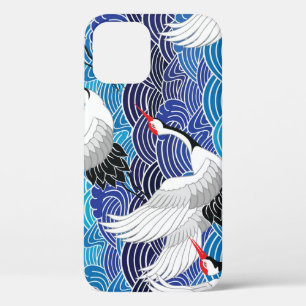 Case-Mate iPhone Case Grue japonaise : Motif orné d'oiseaux.