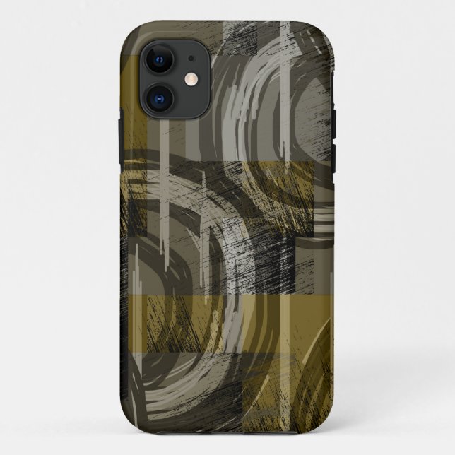 Coques Case-Mate iPhone Grunge Abstrait, brun monochrome (Dos)