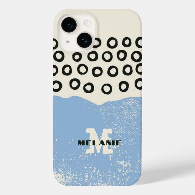 Coques Case-Mate iPhone Grunge aesthetic abstract minimal Monogram (Verso)