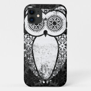Coque Case-Mate Pour iPhone Grunge de damassé de hibou de StellaRoot Hootie