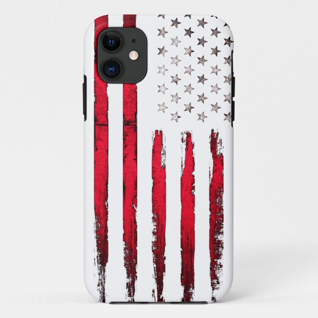Coques Case-Mate iPhone Grunge de rouge de drapeau américain (Dos)