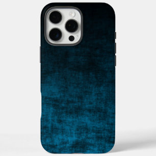 Coques iPhone 16 Pro Max Grunge Ombre noir et Turquoise Texture