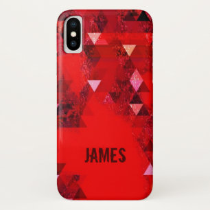 Case-Mate iPhone Case Grunge rouge moderne Abstrait avec votre nom