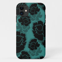 Grungy Floral Decadence BT iPhone 5 Coque, Turquoi