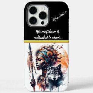 Coques iPhone 16 Pro Max Guerrier de feu avec l'art du loup