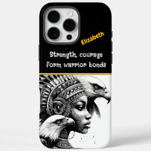 Coques iPhone 16 Pro Max Guerrier majestueux orné d'aigles dans l'art triba
