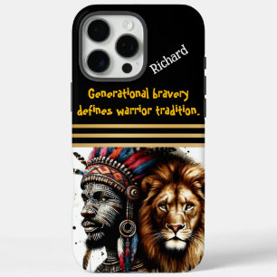 Coques iPhone 16 Pro Max Guerrier plumé avec un lion