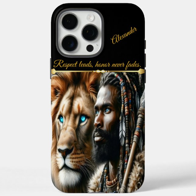 Coques Case-Mate iPhone Guerrier royal avec compagnon de lion. (Verso)