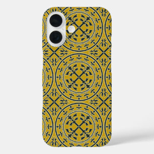 Coque Pour iPhone 16 Guirlande médiévale verte de moutarde Feuille roma