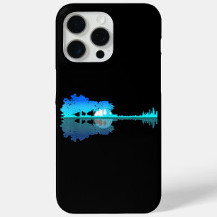 Coque iPhone 15 Pro Max Guitar Lake Shadow Love Guitare Musicien