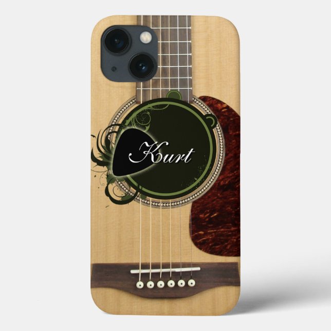 Coques Case-Mate iPhone Guitare acoustique classique avec nom monogramme p (Verso)