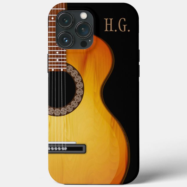 Coques Case-Mate iPhone Guitare acoustique monogramme (Verso)