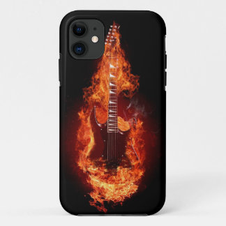 Coque iPhone 11 Guitare dans le cas de l'iPhone 5 des flammes 2