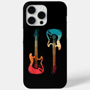 Coque iPhone 15 Pro Max Guitare Rétro Guitariste Électrique Basse Guitare 