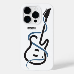 Coque Pour iPhone 14 Pro Guitare stylisée de texte personnalisé