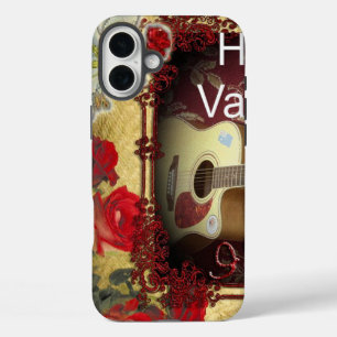 iPhone 16 Plus Case Guitare vintage : Jour de la Saint-Valentin pour l