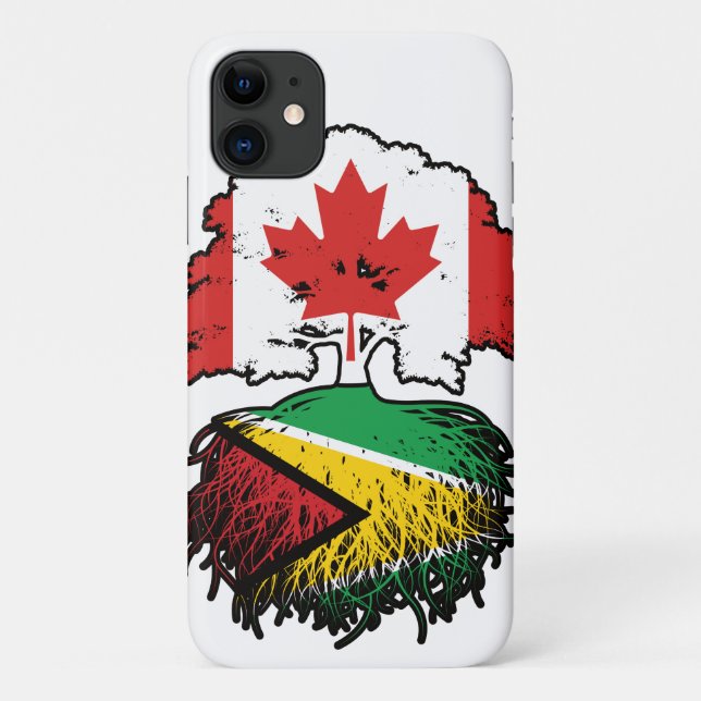 Coques Case-Mate iPhone Guyana Guyane Drapeau canadien des racines d'arbre (Dos)