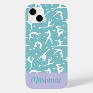Coque Pour iPhone 14 Plus Gymnastique Turquoise Nom personnalisé Girlie