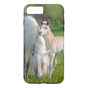 Coque iPhone 8 Plus/7 Plus Haflinger Horses Joli Foal Bébé Avec Maman Photo -