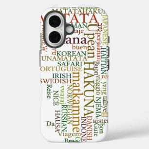 Coques iPhone 16 Hakuna Matata Global Word Cloud Art