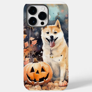 Coque Pour Pour iPhone 14 Pro Max Halloween Akita Avec Peur Citrouille
