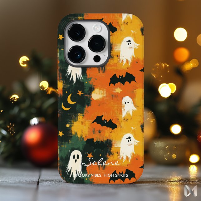 Coques Case-Mate iPhone Halloween artistique - Fantômes et chauves-souris  (Créateur téléchargé)