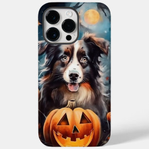 Coque Pour Pour iPhone 14 Pro Max Halloween Berger Australien Avec La Peur Citrouill