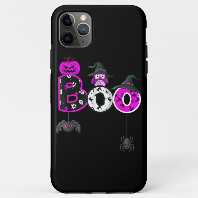 Coques Case-Mate iPhone Halloween Boo Owl Avec Sorcière Casquette Araignée (Dos)