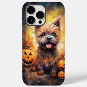 Coque Pour Pour iPhone 14 Pro Max Halloween Cairn Terrier Avec La Peur Citrouille