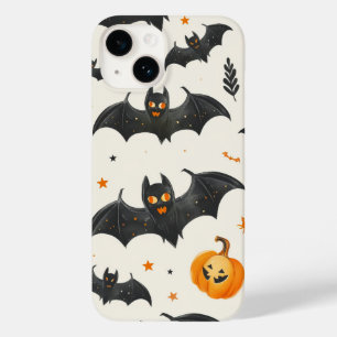 Coque Pour iPhone 14 Halloween Citrouille et chauves-souris Motif autom