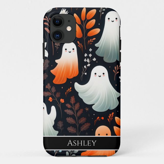 Coques Case-Mate iPhone Halloween Cute Ghost Boho Personnalisé (Dos)