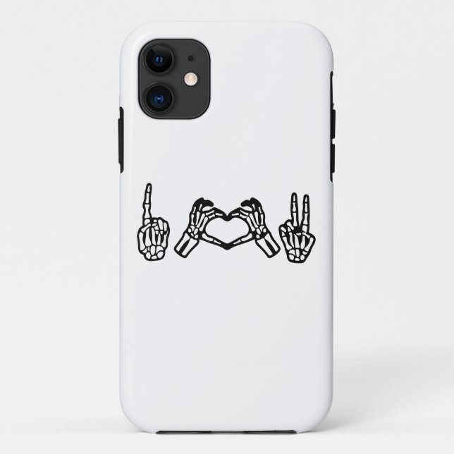 Coques Case-Mate iPhone Halloween Langue des signes main I Coeur Paix (Dos)